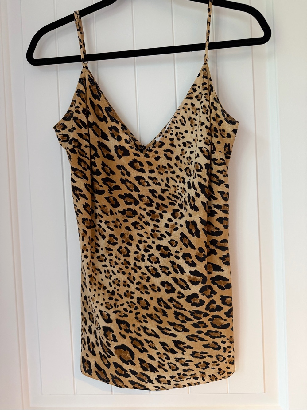 FRAME 100% Silk Leopard Print V-Neck Camisole Top – Size Large